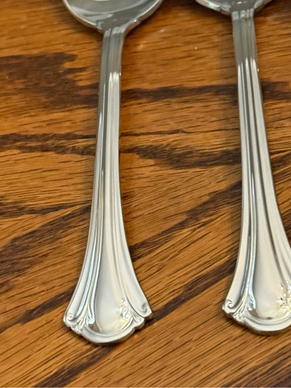 Classic Silver Plated Serving Spoons - Elegant Scrolled Handle